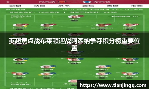 英超焦点战布莱顿迎战阿森纳争夺积分榜重要位置